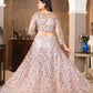 Rajwada Light Pink Net Embellished Semi-Stitched Lehenga For Women