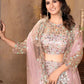 Rajwada Light Pink Net Embellished Semi-Stitched Lehenga For Women