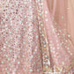 Rajwada Light Pink Net Embellished Semi-Stitched Lehenga For Women
