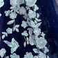 Rajwada Navy Blue Georgette Embroidered Semi-Stitched Lehenga For Women