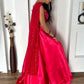 Rajwada Magenta Satin Silk Solid Semi-Stitched Lehenga For Women