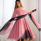 Rajwada Pink & Black Georgette Plain Kurta Set For Women