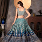 Rajwada Blue Georgette Embroidered Semi-Stitched Lehenga For Women