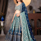 Rajwada Blue Georgette Embroidered Semi-Stitched Lehenga For Women