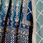 Rajwada Blue Georgette Embroidered Semi-Stitched Lehenga For Women