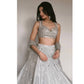 Rajwada Grey Satin Embroidered Lehenga For Women