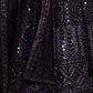 Rajwada Black Net Embroidered Semi-Stitched Lehenga For Women