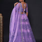 Rajwada Lavender Net Embroidered Semi-Stitched Lehenga For Women