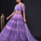 Rajwada Lavender Net Embroidered Semi-Stitched Lehenga For Women