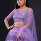 Rajwada Lavender Net Embroidered Semi-Stitched Lehenga For Women