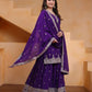 Rajwada Purple Georgette Solid Stitched Kurta Set For Women