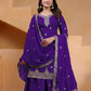 Rajwada Purple Georgette Solid Stitched Kurta Set For Women