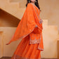 Rajwada Orange Georgette Solid Stitched Kurta Set For Women
