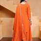 Rajwada Orange Georgette Solid Stitched Kurta Set For Women