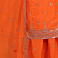 Rajwada Orange Georgette Solid Stitched Kurta Set For Women