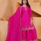 Rajwada Pink Georgette Solid Stitched Kurta Set For Women