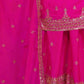 Rajwada Pink Georgette Solid Stitched Kurta Set For Women