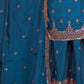 Rajwada Teal Blue Georgette Solid Stitched Kurta Set For Women