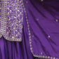Rajwada Purple Chinon Embroidered & Cutwork Kurta Set For Women