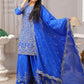 Rajwada Blue Chinon Embroidered Kurta Set For Women