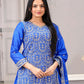 Rajwada Blue Chinon Embroidered Kurta Set For Women
