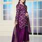 Rajwada Purple Chinon Embroidered Kurta Set For Women