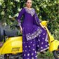 Rajwada Purple Georgette Solid Stitched Kurta Set For Women