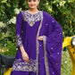 Rajwada Purple Georgette Solid Stitched Kurta Set For Women