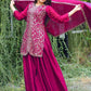 Rajwada Pink Chinon Embroidered & Cutwork Kurta Set For Women