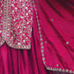 Rajwada Pink Chinon Embroidered & Cutwork Kurta Set For Women