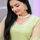 Rajwada Light Green Organza Embroidered Stitched Kurta Set For Women