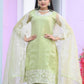 Rajwada Light Green Organza Embroidered Stitched Kurta Set For Women