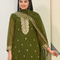 Rajwada Olive green Georgette Embroidered Stitched Kurta Set For Women