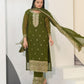Rajwada Olive green Georgette Embroidered Stitched Kurta Set For Women