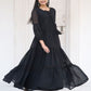 Rajwada Black Georgette Embroidered Stitched Kurta Set For Women