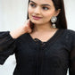 Rajwada Black Georgette Embroidered Stitched Kurta Set For Women