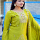 Rajwada Green Chinon Embroidered Stitched Kurta Set For Women