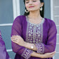 Rajwada Purple Georgette Embroidered Stitched Kurta Set For Women