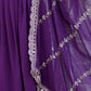 Rajwada Purple Georgette Embroidered Stitched Kurta Set For Women