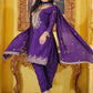 Rajwada Purple Chinon Embroidered Stitched Kurta Set For Women