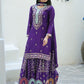 Rajwada Purple Chinon Embroidered Stitched Kurta Set For Women