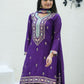 Rajwada Purple Chinon Embroidered Stitched Kurta Set For Women