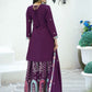 Rajwada Purple Chinon Embroidered Stitched Kurta Set For Women