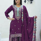 Rajwada Purple Chinon Embroidered Stitched Kurta Set For Women