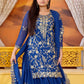 Rajwada Blue Georgette Embroidered Stitched Kurta Set For Women