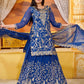 Rajwada Blue Georgette Embroidered Stitched Kurta Set For Women