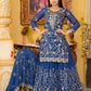 Rajwada Blue Georgette Embroidered Stitched Kurta Set For Women