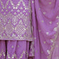 Rajwada Lavender Georgette Embroidered Stitched Kurta Set For Women
