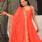 Rajwada Orange Georgette Embroidered Stitched Kurta Set For Women
