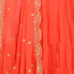 Rajwada Orange Georgette Embroidered Stitched Kurta Set For Women